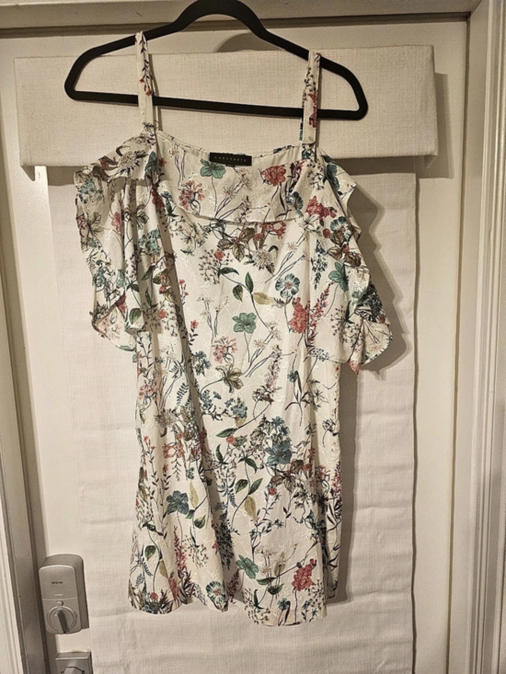 sanctuary Garden Eyelet Bubble Dress Floral Mini Dress White & Multicolor Small